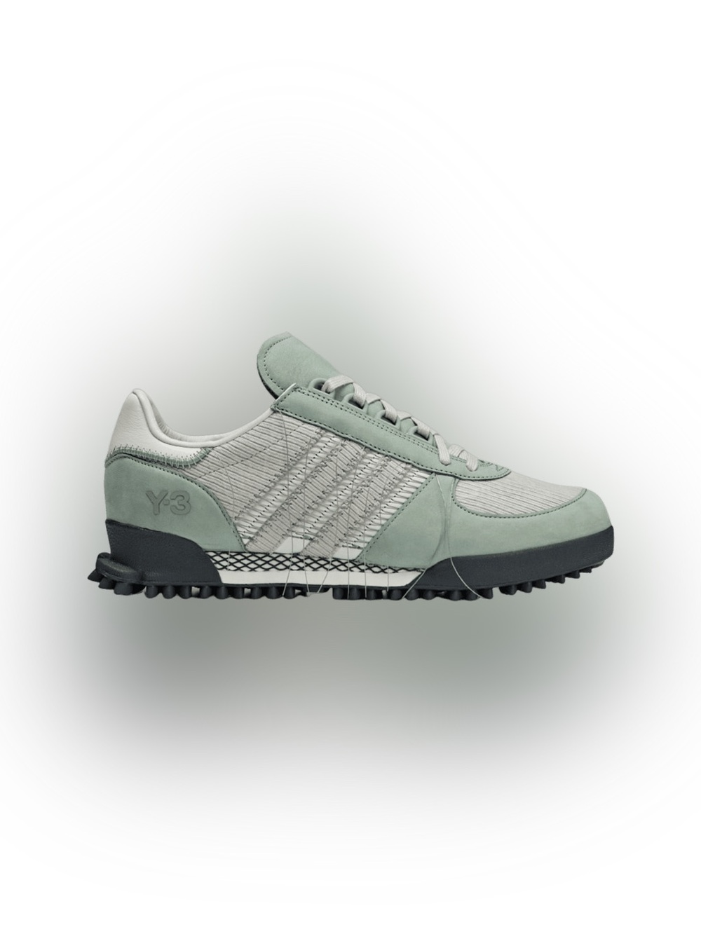 adidas Y-3 Marathon 'Silver Green' featuring a distinctive silver-green